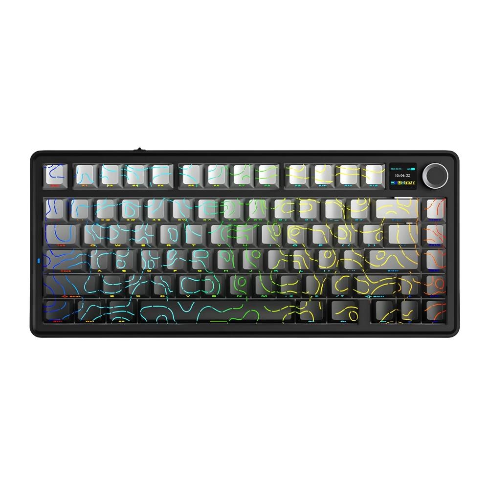 TECLADO MECANICO AULA F75 MAX BLACK DEGRADE CONTOUR WIRELESS 75% RGB SW REAPER INGLES