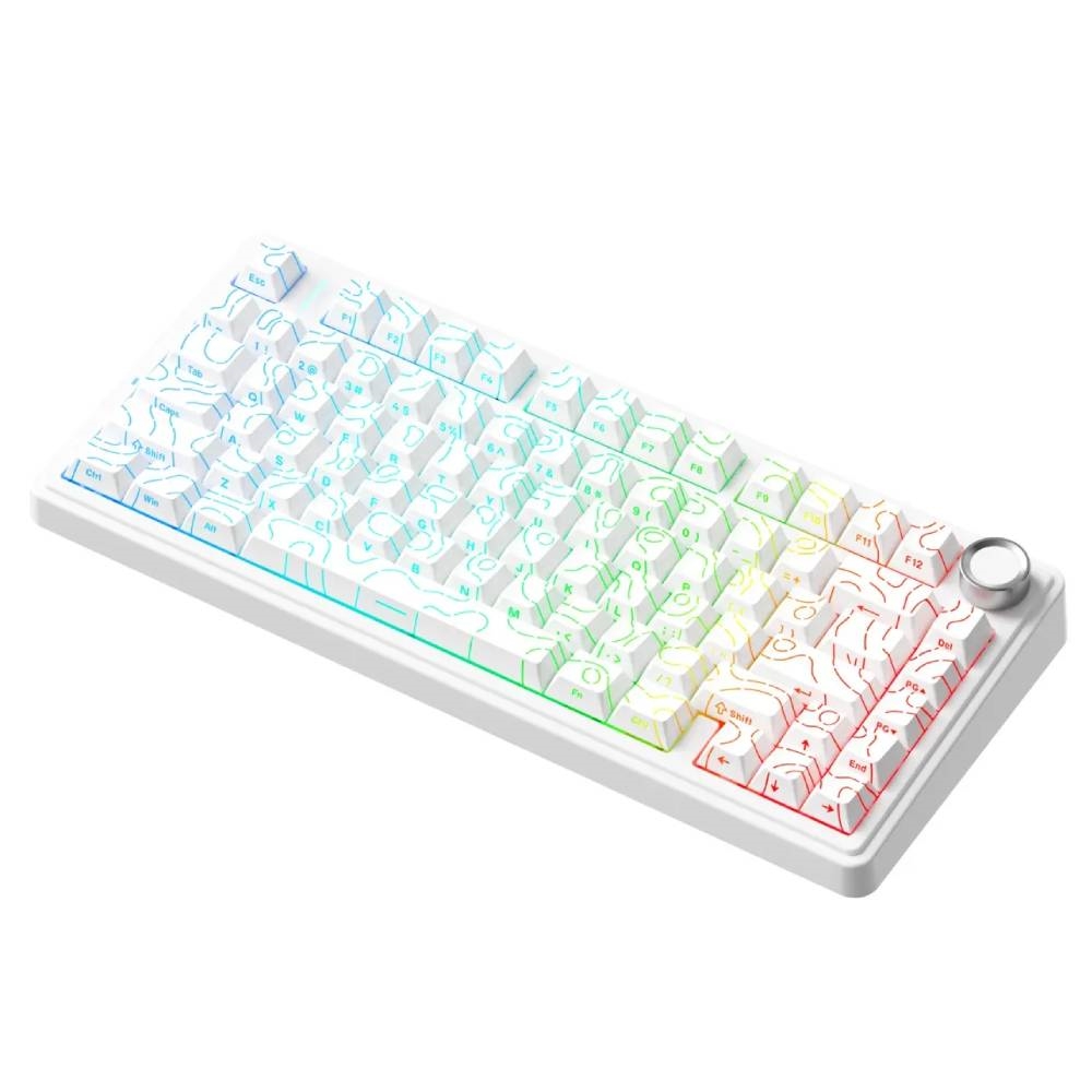 TECLADO MECANICO AULA F75 WHITE CONTOUR LINE WIRELESS 75% RGB SW SEIYA INGLES