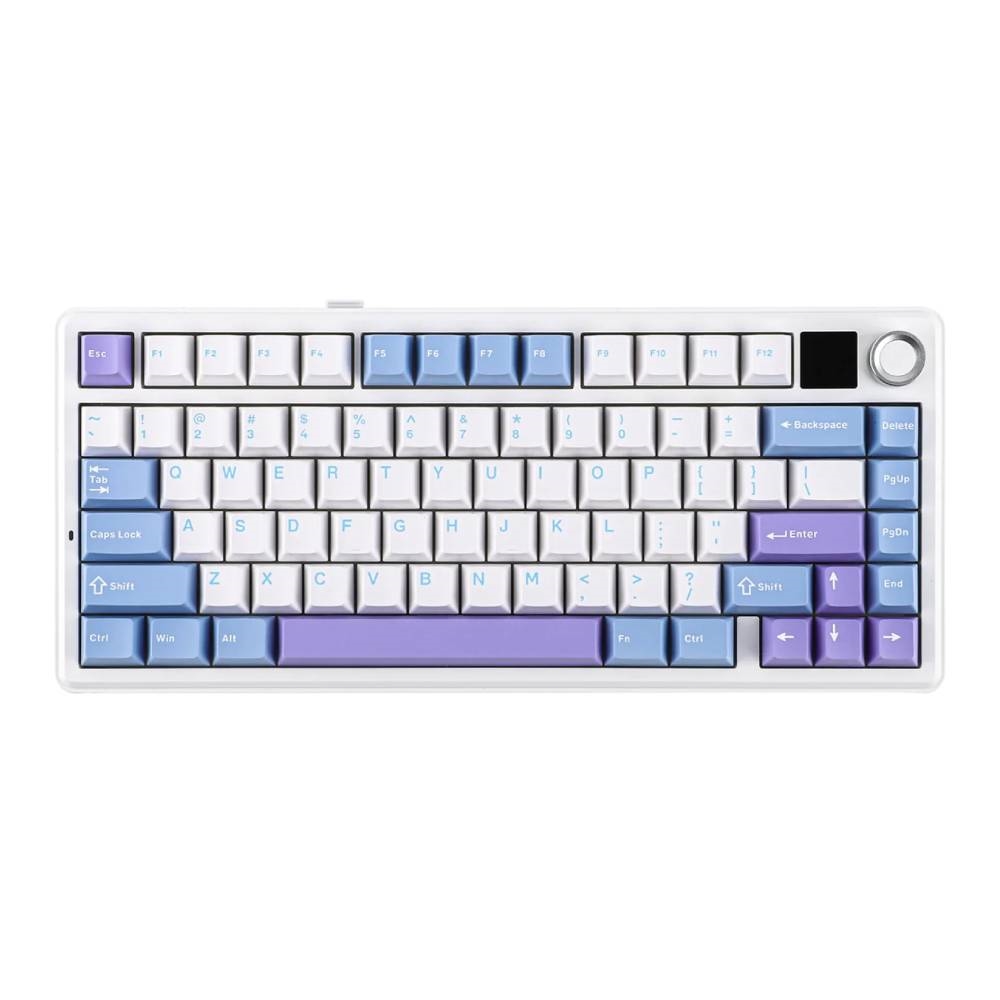 TECLADO MECANICO AULA F75 MAX LIGHT BLUE + WHITE + PURPLE SW REAPER WIRELESS