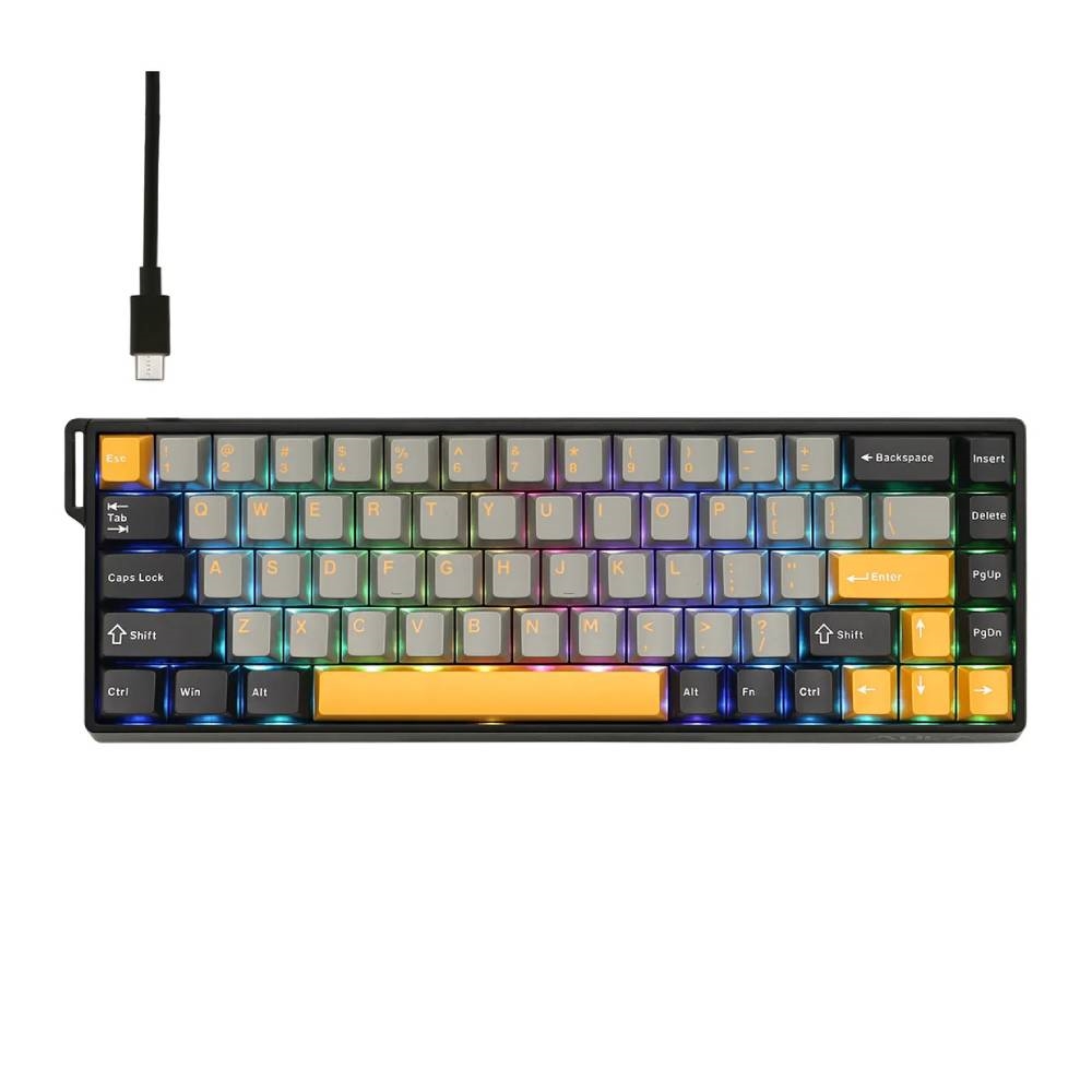 TECLADO MAGNETICO AULA WIN68HE MAX BLACK GREY YELLOW SW GREYWOOD INGLES