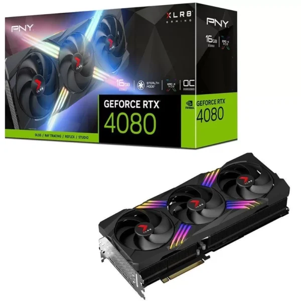 PLACA DE VIDEO PNY RTX 4080 XLR8 16GB GDDR6X TRIPLE FAN PCIE 4.0