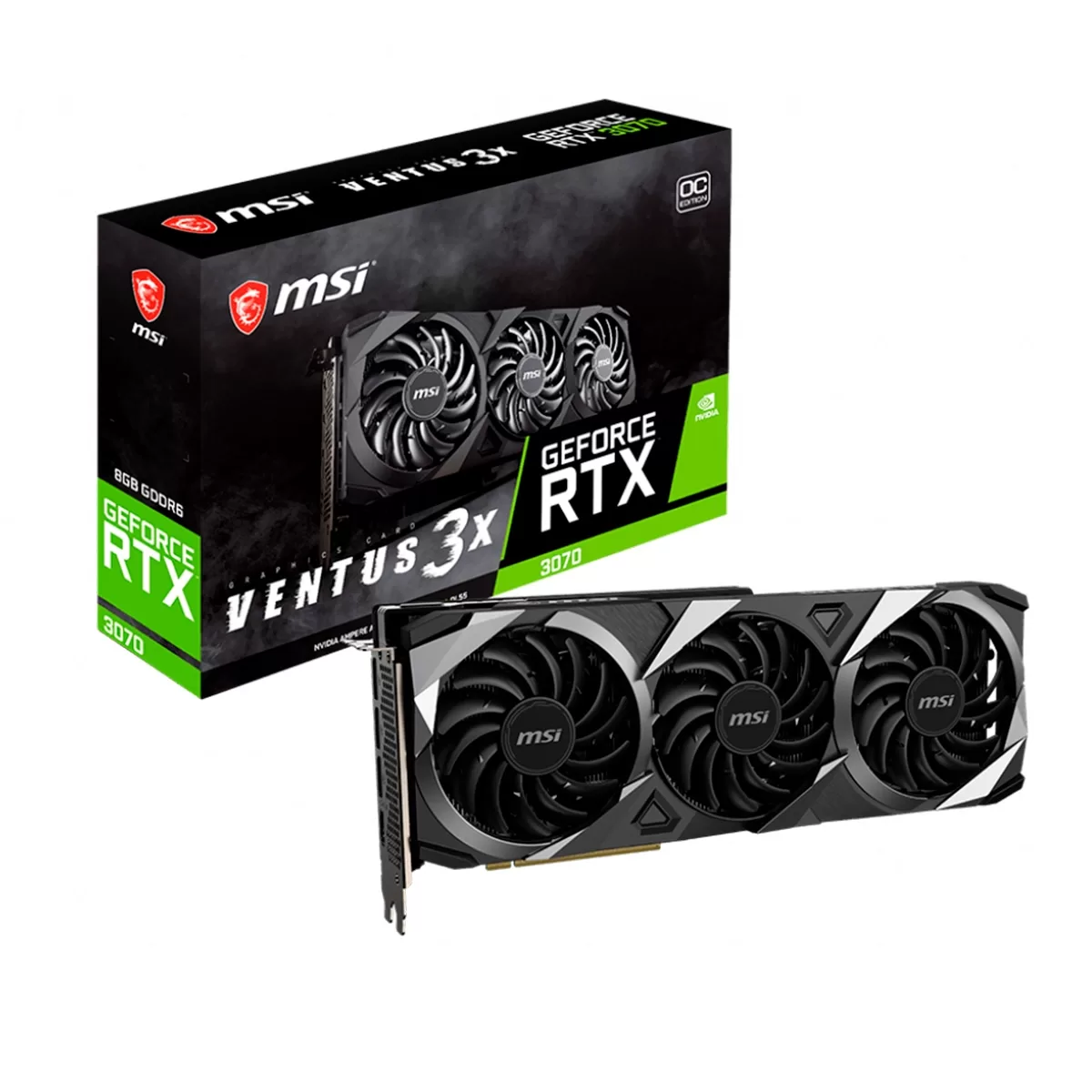 OUTLET PLACA DE VIDEO NVIDIA RTX 3070 8GB MSI VENTUS 3X OC GDDR6 SIN CAJA (USADA)