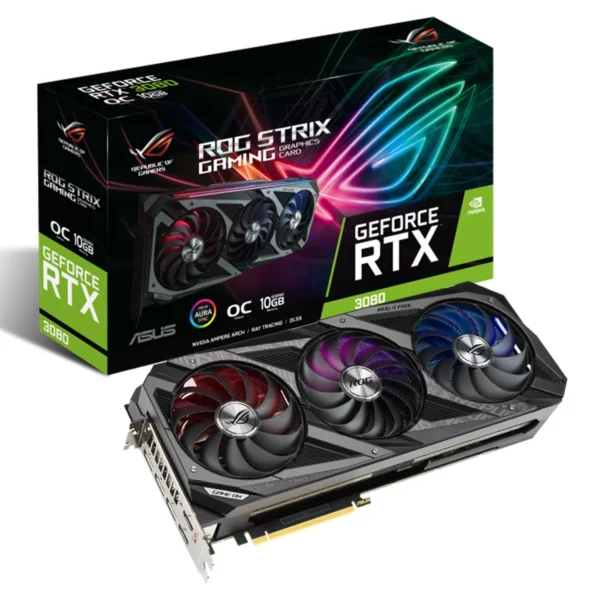 OUTLET PLACA DE VIDEO NVIDIA RTX 3080 10GB ASUS ROG STRIX GDDR6X BLACK BOX (USADA)