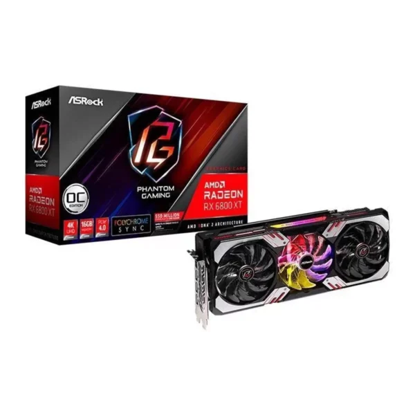 OUTLET PLACA DE VIDEO RADEON RX 6800 XT 16GB ASROCK PHANTOM GAMING PCIE 4.0 GDDR6 (USADA)