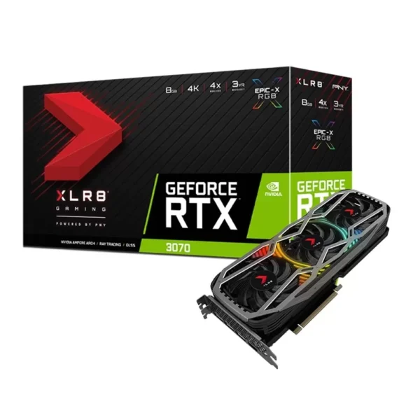 PLACA DE VIDEO NVIDIA RTX 3070 8GB PNY XLR8 EPIC-X RGB TRIPLE FAN GDDR6