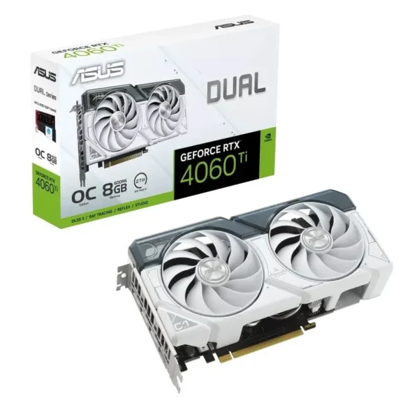 PLACA DE VIDEO ASUS DUAL RTX 4060TI O8GB WHITE