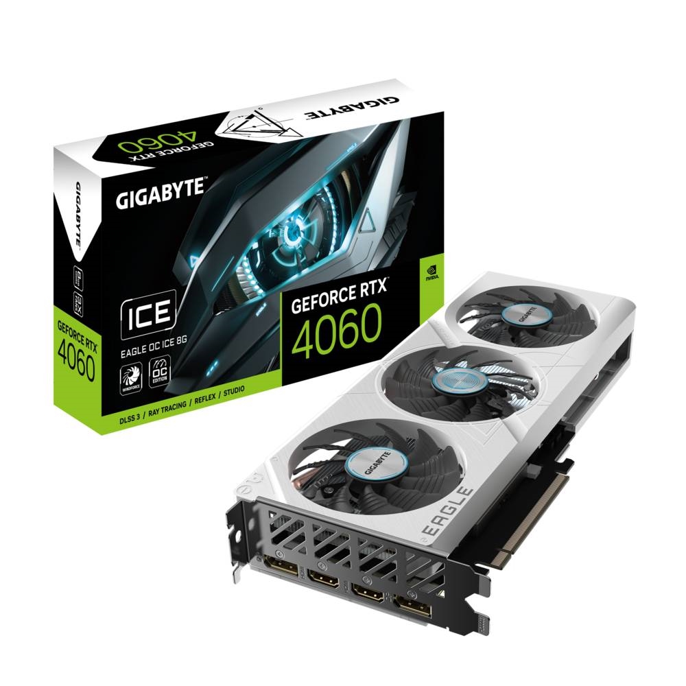 PLACA DE VIDEO GEFORCE RTX 4060 GIGABYTE EAGLE OC ICE 8GB WHITE