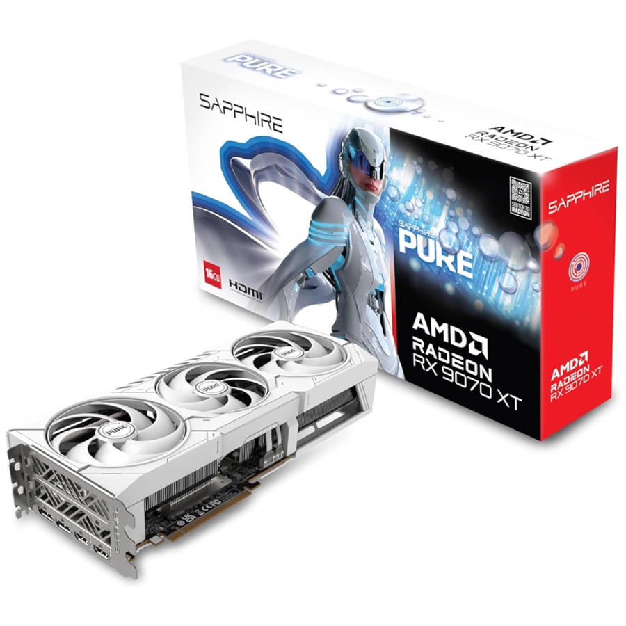 PLACA DE VIDEO SAPPHIRE PURE RX 9070 XT OC 16GB (WHITE)