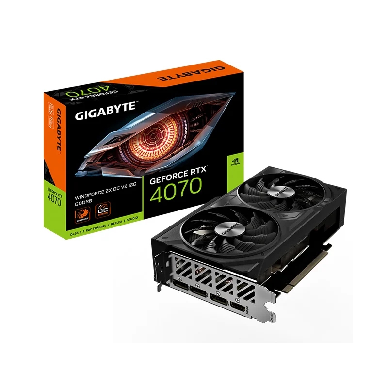 PLACA DE VIDEO GIGABYTE GEFORCE RTX 4070 WINDFORCE 2X OC V2 12G