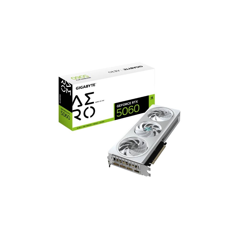 PLACA DE VIDEO GIGABYTE GEFORCE RTX 5060 AERO OC 8G WHITE