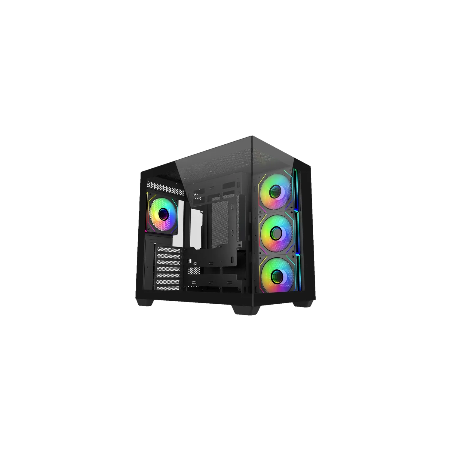 GABINETE COOLER MASTER ELITE 681 MID TOWER 4 FANS ARGB TEMPERED GLASS BLACK S/FUENTE