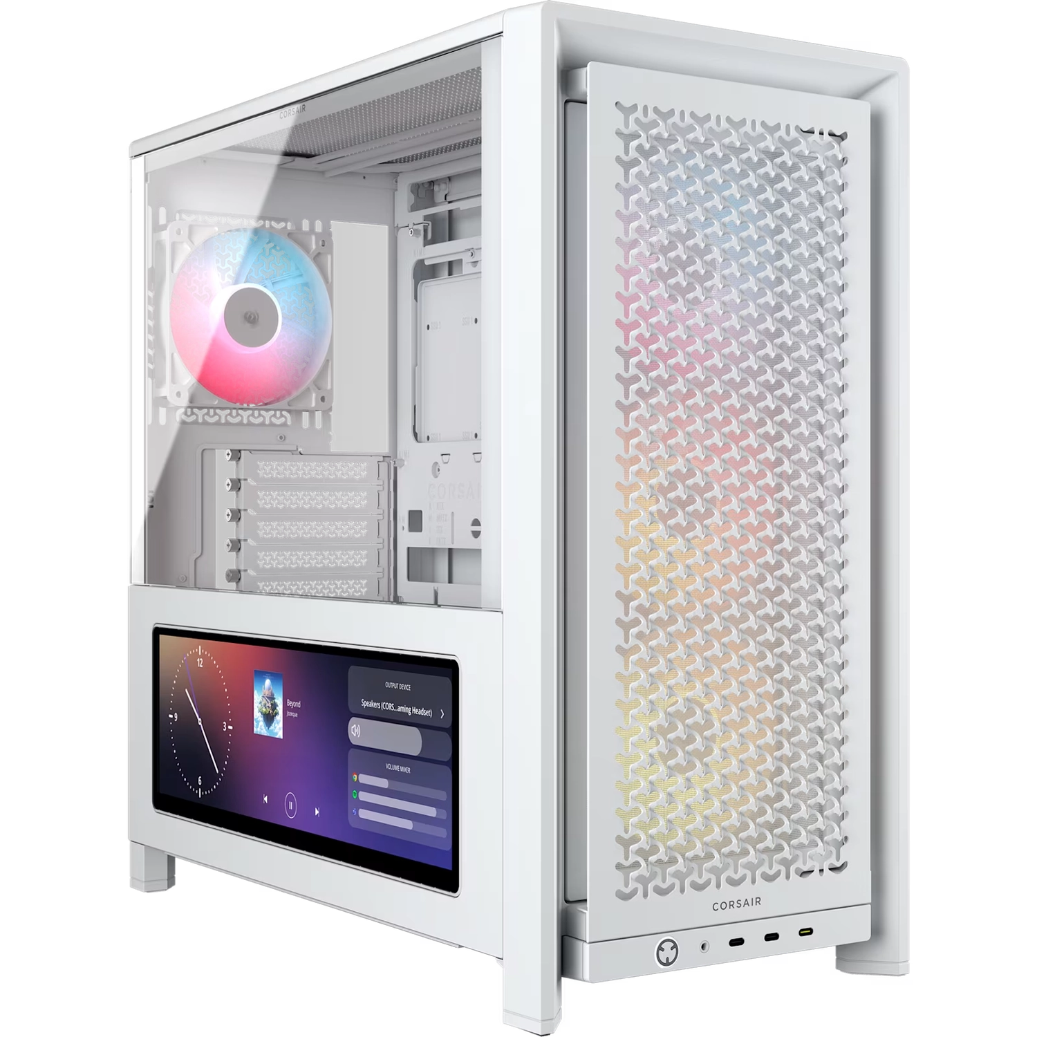 GABINETE CORSAIR FRAME 4000D LCD RS PERFORMANCE MID-TOWER BLANCO