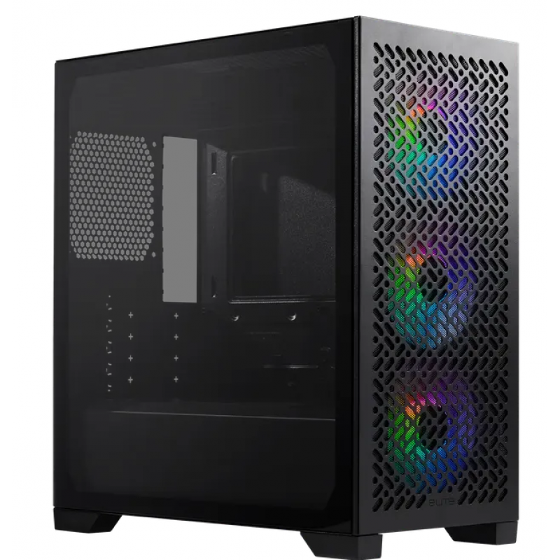 GABINETE COOLER MASTER ELITE 302 BLACK (3 FANS ARGB)
