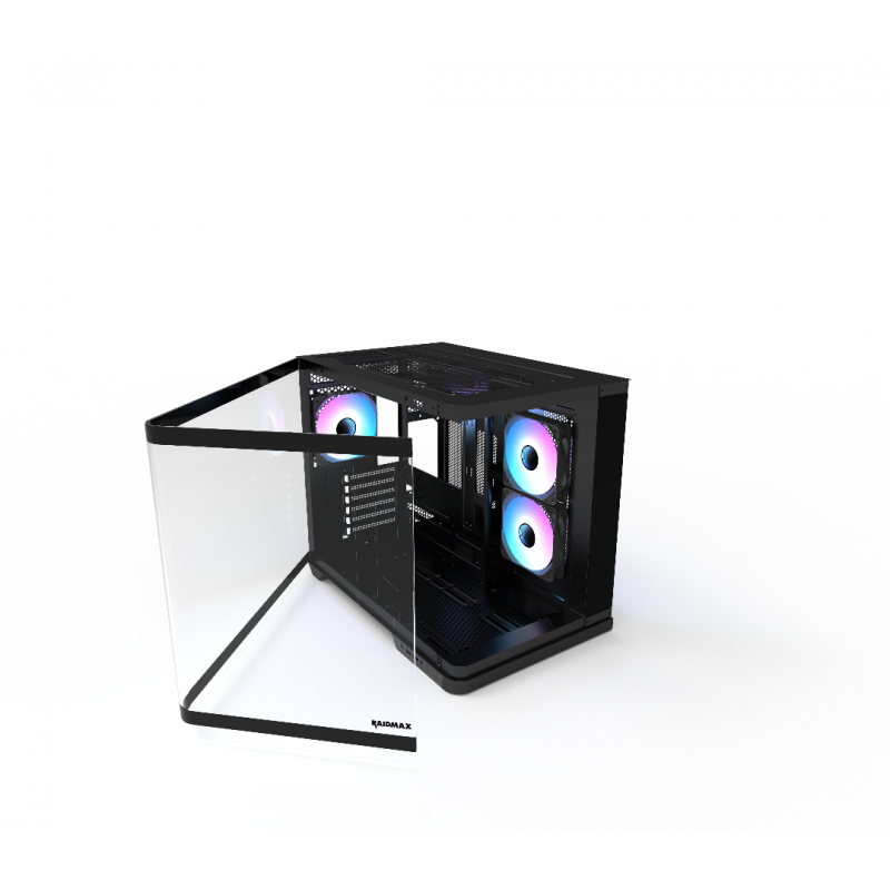 GABINETE GAMER RAIDMAX INFINITA I630 BLACK ATX FISHTANK CURVED GLASS ARGB