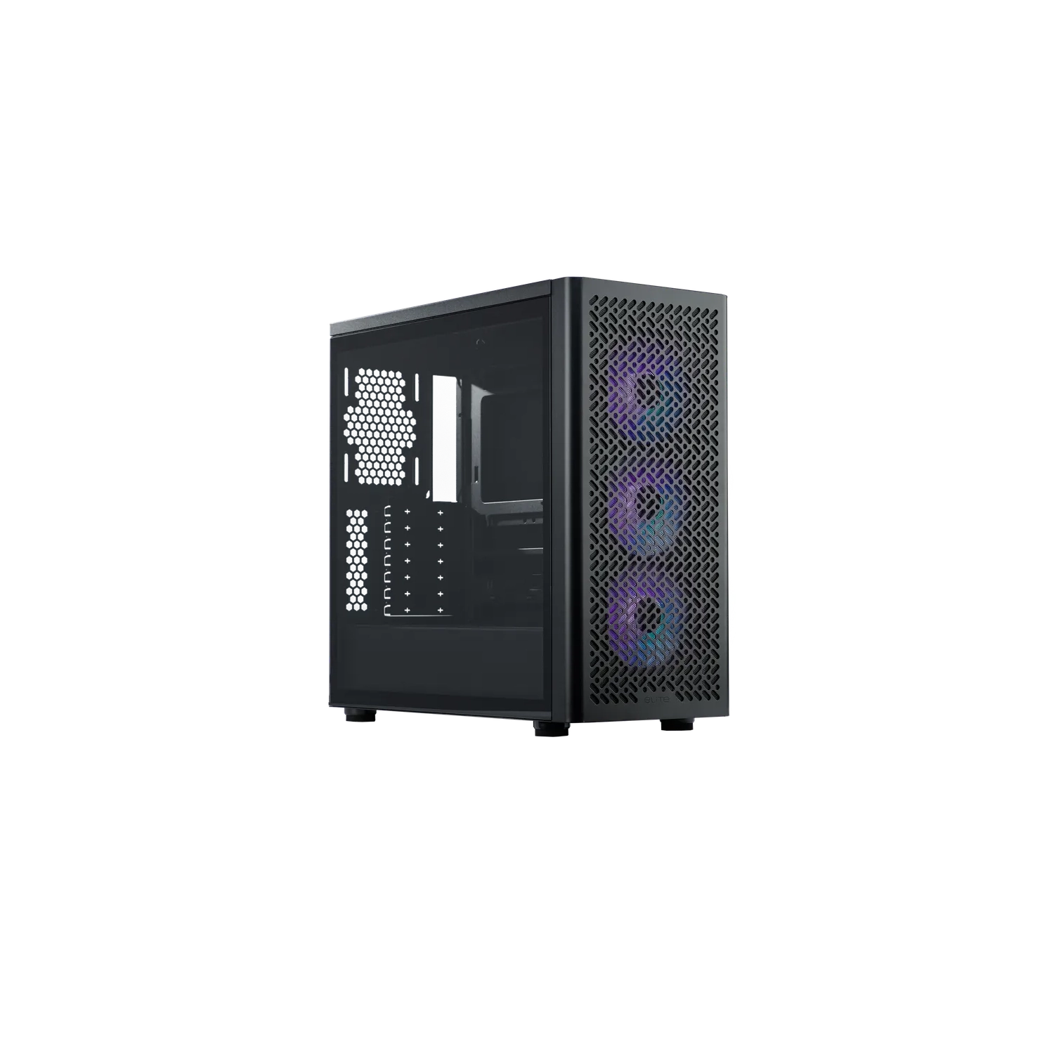 GABINETE COOLER MASTER ELITE 502 MID TOWER 3 FANS ARGB TEMPERED GLASS BLACK S/FUENTE